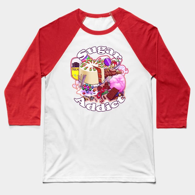 Sugar Addict Baseball T-Shirt by theghostfire